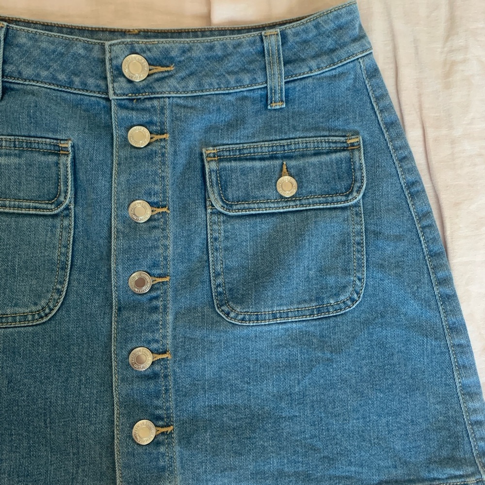 Denim Button-Front Skirt - Picture 2 of 3
